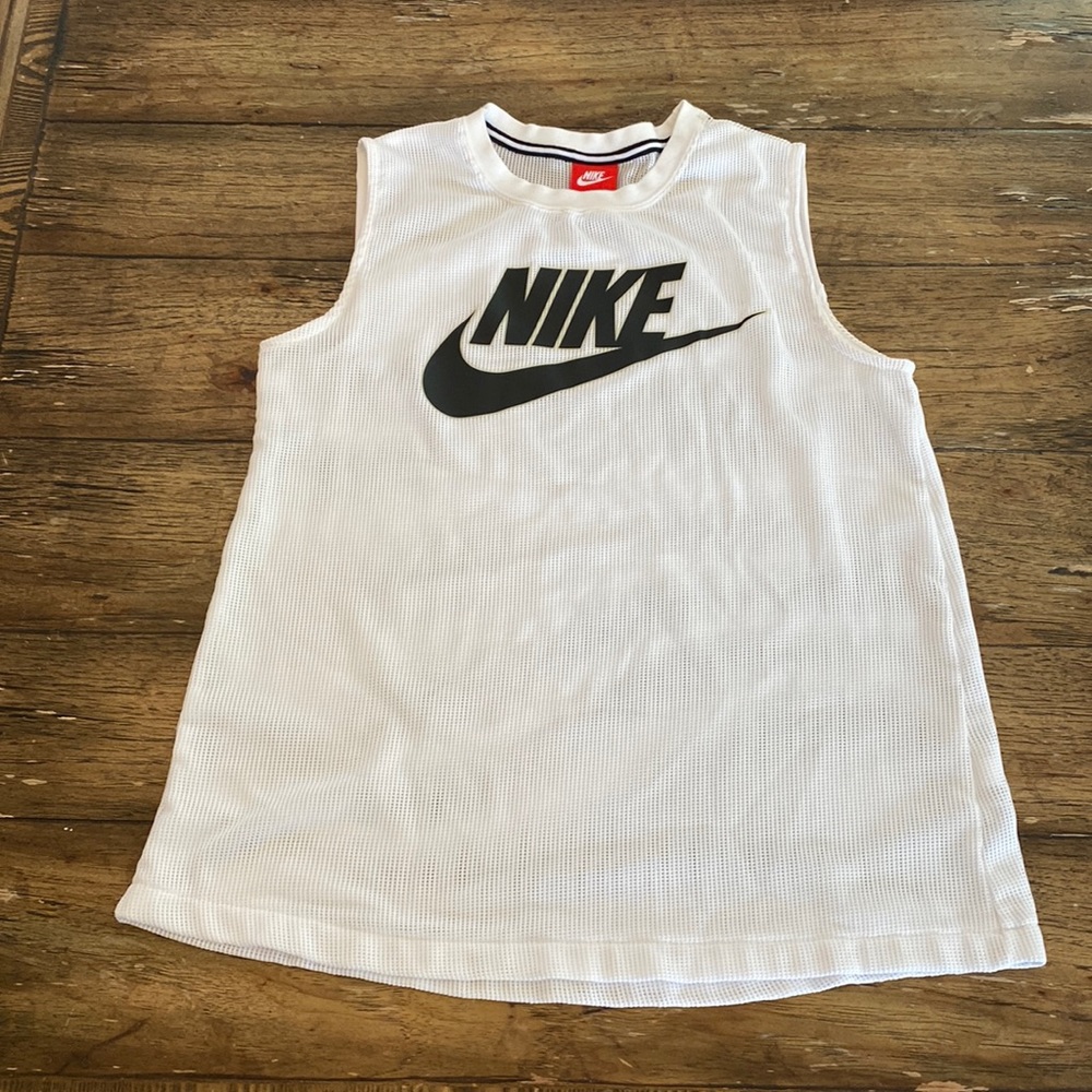Nike White Mesh Tank Top